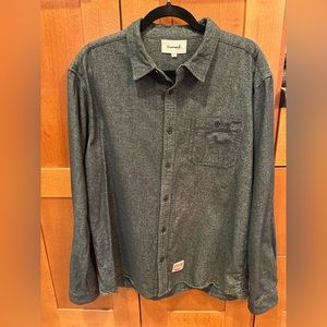 Men’s Diamond Dark Green Button Up - Size Large - Good Condition